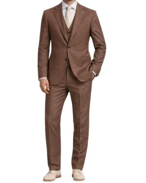 Bharnaba Single Breasted Suits - Marrone