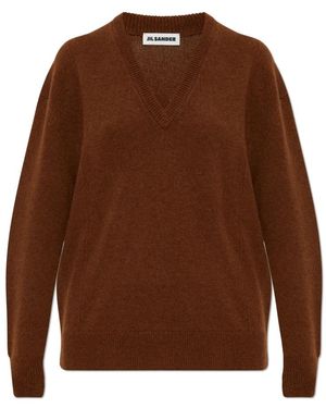 Jil Sander V-Neck Knitwear - Marrón