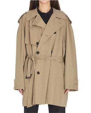 Balenciaga Jassen ,Katoen Belted Double-Breasted Trenchcoat - Naturel