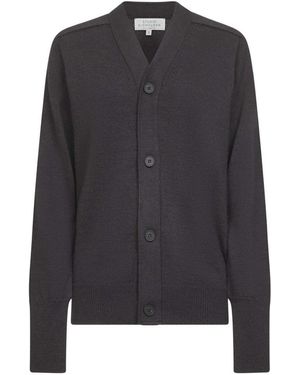 Studio Nicholson Truien & Vesten ,Bruin ,Wol Merino Wol V-Hals Trui Bruin - Zwart