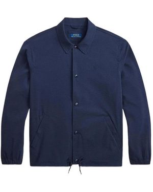 Polo Ralph Lauren Jassen ,Blauw ,Katoen Seersucker Coach Jacket