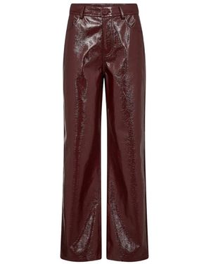 co'couture Bordeaux Rode Vegan Leren Wijde Broek - Rood