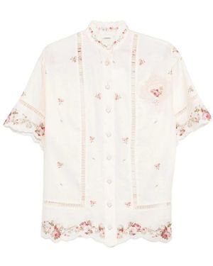 Zimmermann Relaxed Linnen Shirt - Wit