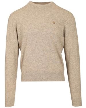 Acne Studios Round-Neck Knitwear - Natural