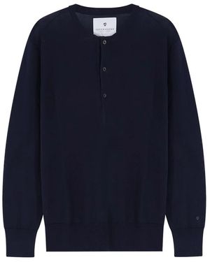 Seven Gauge Round-Neck Knitwear - Blu