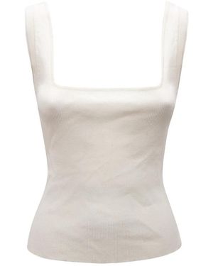 MVP WARDROBE Tops ,Geribbelde Mouwloze Top Gemaakt - Wit