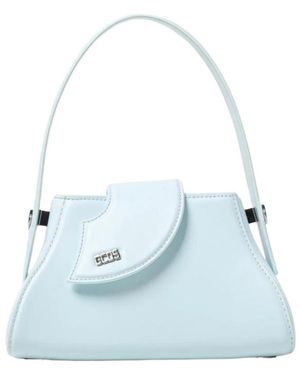 Gcds Tassen ,Blauw ,Handtas Met Klepsluiting, Handvat Aan De Bovenkant En Metalen Details