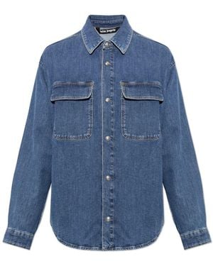 Palm Angels Denim Shirts - Blu