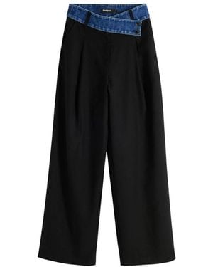 Desigual Wide Trousers - Zwart