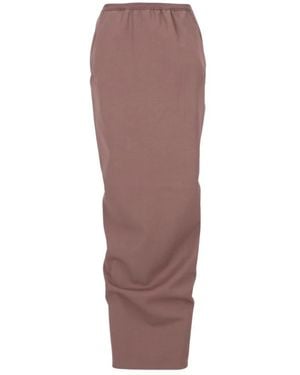 Rick Owens Rokken ,Paars ,Wol Soft Pillar Lange Rok - Bruin