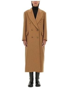 Max Mara Double-Breasted Coats - Brown