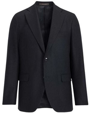 Oscar Jacobson Microstructure Regular Fit Blazer - Blauw
