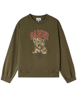 Ganni Hoodies & Sweatvesten ,Groen ,Sweatshirts