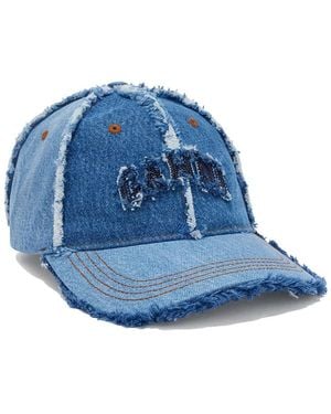 Ganni Accessoires ,Blauw ,Katoen Geborduurd Cap
