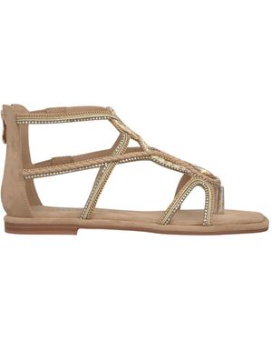 Alma En Pena. Flat Sandals - Metallic