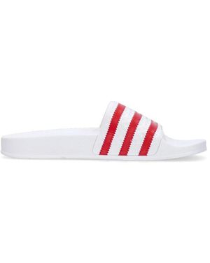 adidas Fitness ,Wit ,Satijn Cloud Slippers Met Scarlet Details - Rood