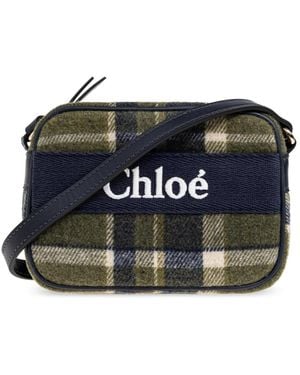 Chloé Geblokte Schoudertas - Zwart