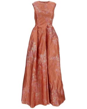 Erdem Kleedjes ,Roze ,Satijn Textured Floral Satin Gown - Rood