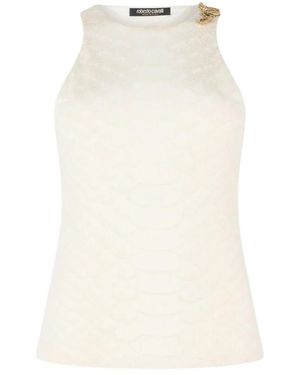 Roberto Cavalli Sleeveless Tops - White