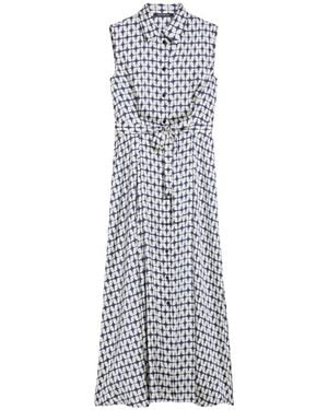 Pennyblack Blaues Geometrisches Kleid Perugia Stil - Grau