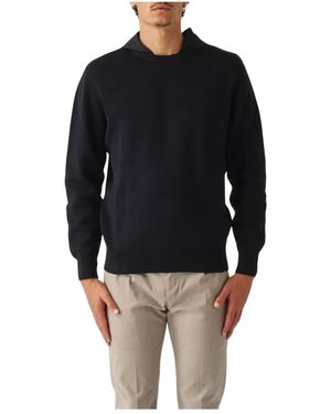 Herno Resort Pullover Aus Doppeltem Baumwollstrick Und Travel Nylon Ponente - Schwarz