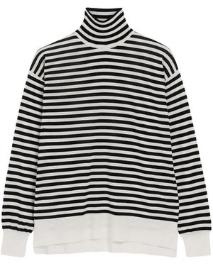Ami Paris Truien & Vesten ,Veelkleurig ,Wol Sailor Gestreepte Wol En Zijde Turtleneck Trui - Zwart