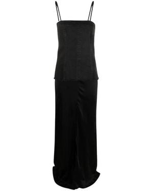 Blumarine Kleedjes ,Zwart ,Denim Abito Raso Ins. Denim