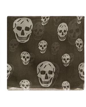 McQueen Klassischer Totenkopf-Schal - Grün