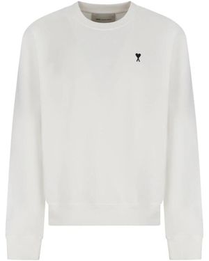 Ami Paris Hoodies & Sweatvesten ,Wit ,Katoen Adc Molleton Sweatshirt