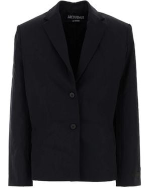 Jacquemus Jassen ,Blauw ,Katoen La Veste Carrée - Zwart