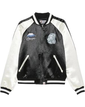 A Bathing Ape Jassen ,Blauw ,Bomber Jassen - Zwart