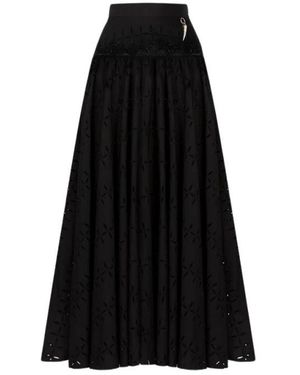 Roberto Cavalli Broderie Anglaise A-Linien-Rock - Schwarz