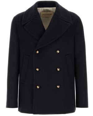 Valentino Garavani Double-Breasted Coats - Black