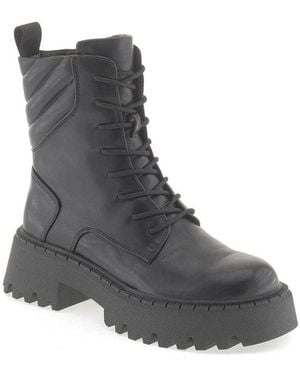 Betsy Lace-Up Boots - Grey