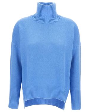 Lisa Yang Truien & Vesten ,Blauw ,Kasjmier Asymmetrische Kasjmier Coltrui