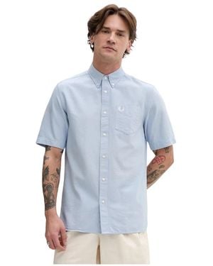 Fred Perry Short Sleeve Shirts - Azul