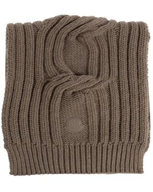 Moncler Accessoires ,Bruin ,Wol Chain Knit Wool & Cashmere Scarf