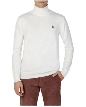 U.S. POLO ASSN. Herren Strick Rollkragenpullover Weiß