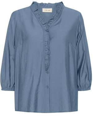 Cream Blouses - Blue