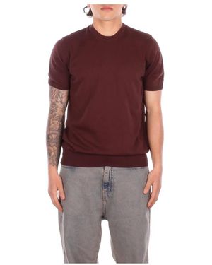 Alpha Studio Truien & Vesten ,Bruin ,Katoen Girocollo Fantasy Cotton - Rood