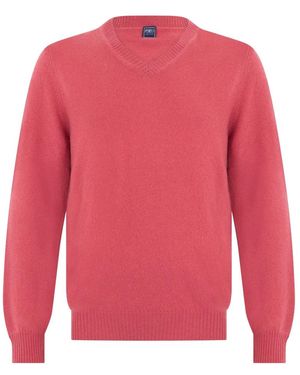 Fedeli Kaschmir-Pullover Mit V-Ausschnitt - Pink