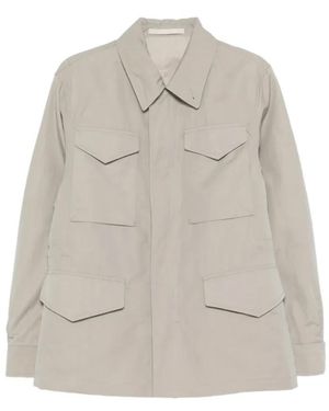 Eleventy Jassen ,Grijs ,Katoen Cotton/Silk Shirt Jacket