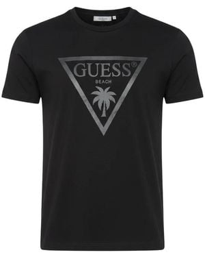 Guess Tops ,Zwart ,Katoen Icon Beach T-Shirt