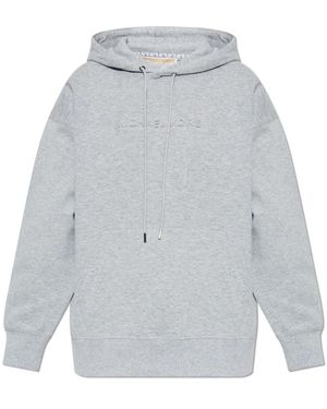 Michael Kors Hoodies & Sweatvesten ,Grijs ,Katoen Logo Embossed Hoodie