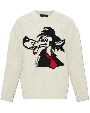 Amiri Truien & Vesten ,Wol Wool Sweater - Grijs