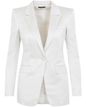 Tom Ford Einknopf-Blazer Aus Satin - Weiß