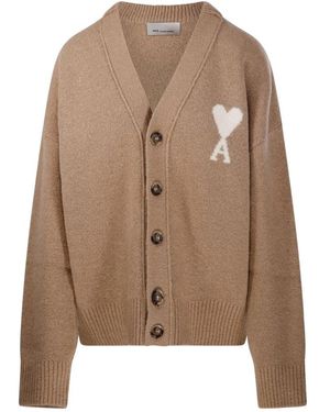 Ami Paris Truien & Vesten ,Bruin ,Wol Ami De Coeur Cardigan