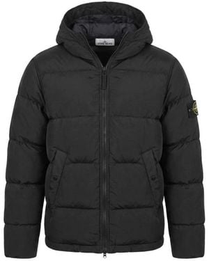 Stone Island Jassen ,Zwart ,Nylon Gewatteerd Nylon Donsjack