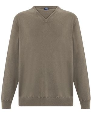 Fedeli Kaschmir-Pullover Mit V-Ausschnitt - Grau