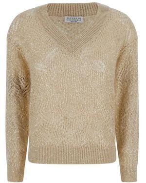 Brunello Cucinelli V-Neck Knitwear - Neutro